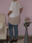 Kockás aljú,feliratos tunika!  L-XXL