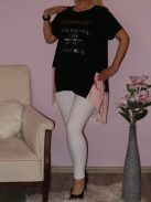 Feliratos,pöttyös betétes,hátulja hosszabb tunika!  Több szín!  L-XXL