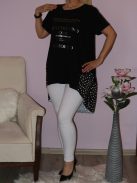 Feliratos,pöttyös betétes,hátulja hosszabb tunika!  Több szín!  L-XXL