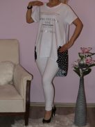 Feliratos,pöttyös betétes,hátulja hosszabb tunika!  Több szín!  L-XXL