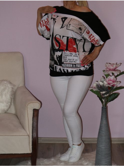 Mintás,extra méretű,denevérujjas RUCY FASHION felső!  Több minta,szín!  XXL-3XL