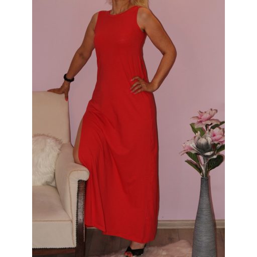 Rojtos hátú,oldala felsliccelt maxi ruha!  Több szín!  S-XL