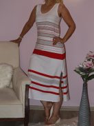 Csíkos,oldala felsliccelt,A vonalú RUCY FASHION maxi ruha!  L