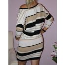 Csíkos,denevérujjas  RUCY FASHION ruha!  L-XXL