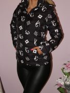 Steppelt,mintás,kapucnis,zsebes kabát!  S,M,L,XL,XXL