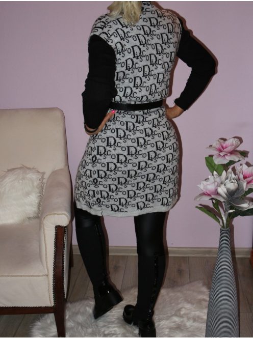 Betűmintás,öves kötött mellény! Több szín! S-XL