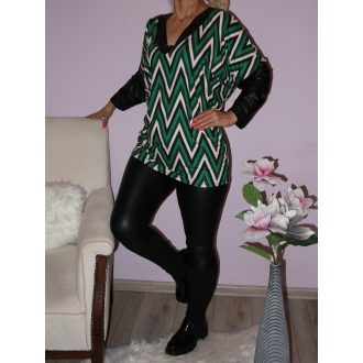 Mintás,V nyakú,latex ujjú felső! Több szín! L-3XL