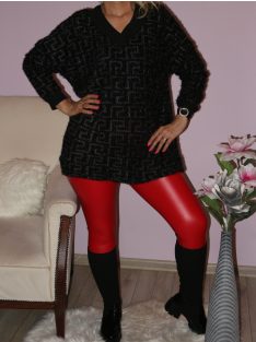   Szőrmés,ezüst mintás,V nyakú felső/tunika!  Több minta!  XL-3XL