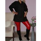 Szőrmés,ezüst mintás,V nyakú felső/tunika!  Több minta!  XL-3XL