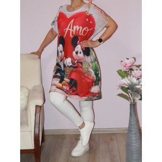 Egérke páros,szívecskés, mintás tunika !   XXL-3XL