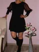 Tollas,tüllbetétes ujjú,A vonalú ruha!  M-L