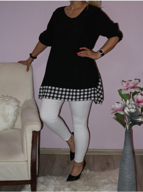 Kockás aljú,A vonalú tunika!  Több szín!  XXL