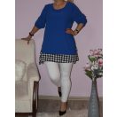 Kockás aljú,A vonalú tunika!  Több szín!  XXL