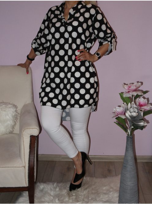 Pöttyös,hátulja hosszabb tunika! Több szín! XXL-3XL