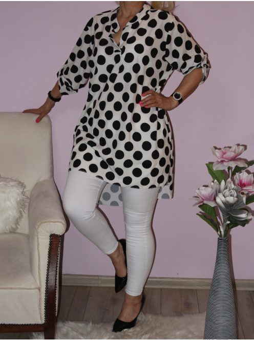 Pöttyös,hátulja hosszabb tunika! Több szín! XXL-3XL