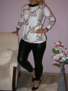 Mintás,nyaknál kötős,gumis aljú felső! Több szín,minta! M-XL
