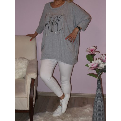 Szívecskés,strasszos,extra bő felső!  Több szín!  XXL-6XL