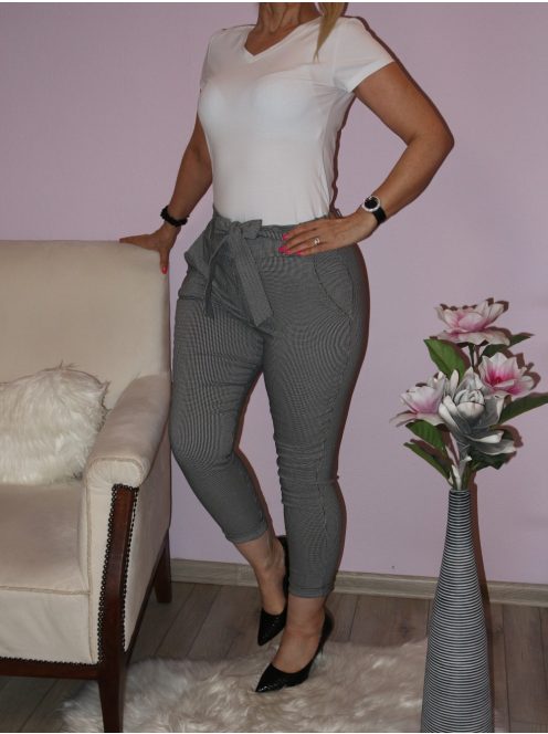 Pepita kockás,dereka gumis,öves nadrág!  Több méret!  S,M,L,XL,XXL