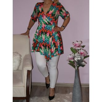 Cikk-cakk mintás,átlapolt tunika!  M-XL