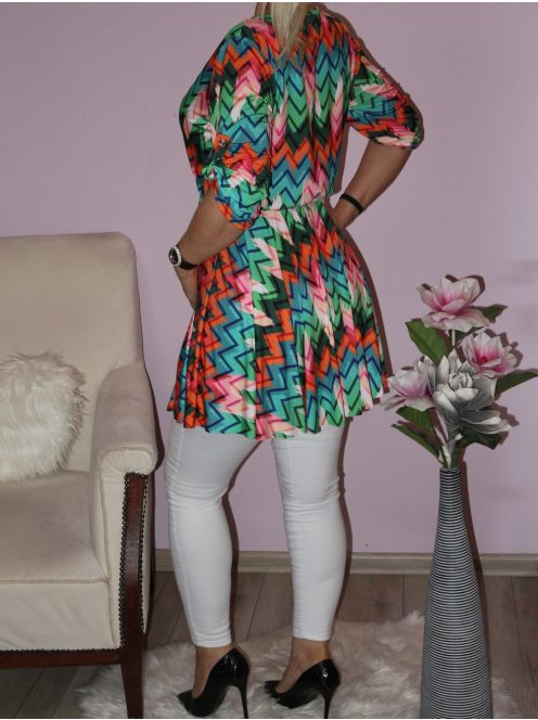 Cikk-cakk mintás,átlapolt tunika!  M-XL
