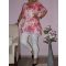Virágos,A vonalú,muszlin hátú-ujjú,hímzett tunika!  Több szín !  L-XXL