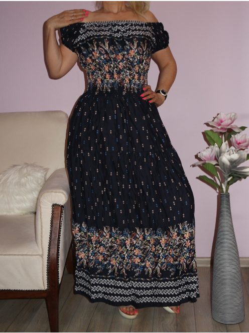 Romantikus,vállra húzható ,mintás maxi ruha!  Több szín ,minta ! S-XL