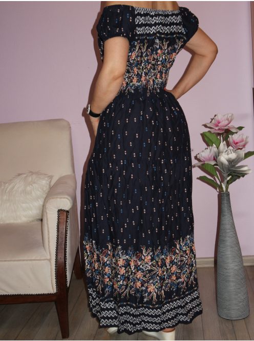 Romantikus,vállra húzható ,mintás maxi ruha!  Több szín ,minta ! S-XL