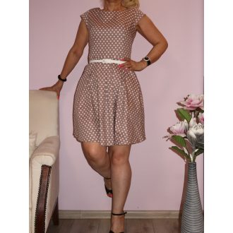 Pöttyös,loknis aljú,öves elegáns ruha!  M,L,XL,XXL