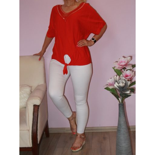 Horgoltas,flitteres,V kivágású,elöl kötős felső!  Több szín !  L-XL