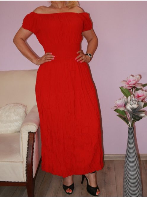 Romantikus,vállra húzható ,gumírozott maxi ruha!  Több szín ! S-XL