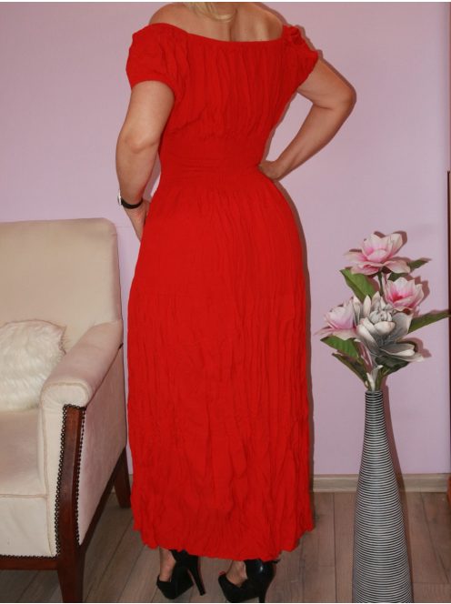 Romantikus,vállra húzható ,gumírozott maxi ruha!  Több szín ! S-XL