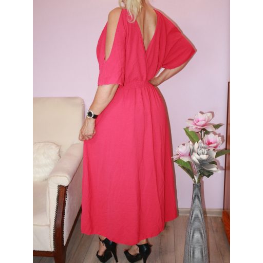 Eleje-hátulja átlapolt,válla nyitott ,felsliccelt maxi ruha ! Több szín !  L-XL