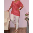 Csíkos,láncos,V kivágású hátulja hosszabb felső !  Több szín !  XXL-3XL