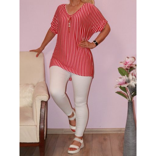 Csíkos,láncos,V kivágású hátulja hosszabb felső !  Több szín !  XXL-3XL