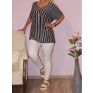 Csíkos,láncos,V kivágású hátulja hosszabb felső !  Több szín !  XXL-3XL