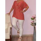 Csíkos,láncos,V kivágású hátulja hosszabb felső !  Több szín !  XXL-3XL