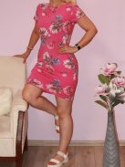 Virágos,zsebes tunika ! pink S-L