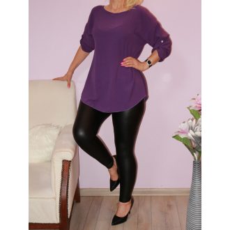   Nyaknál kivágott,láncdíszes,roll-up ujjú felső ! Több szín !  XL-XXL