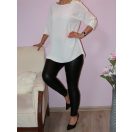 Nyaknál kivágott,láncdíszes,roll-up ujjú felső ! Több szín !  XL-XXL