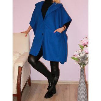Kapucnis,zsebes,lepel,filc mellény ! királykék  L-3XL