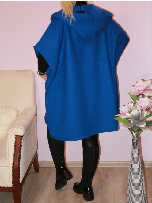 Kapucnis,zsebes,lepel,filc mellény ! királykék  L-3XL