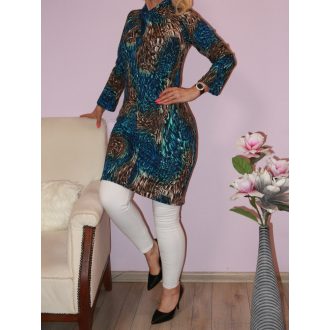 Kígyóbőrmintás,csavart nyakú ruha !  S-XL