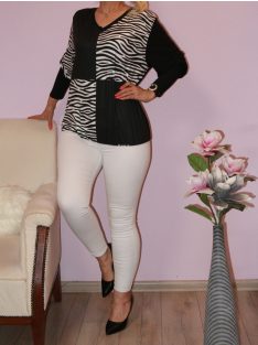 Zebra mintás,gumis aljú RUCY FASHION felső! M-XXL