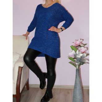 Csillámos,V nyakú kötött tunika!  Több szín !  L-XXL