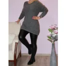 Csillámos,V nyakú kötött tunika!  Több szín !  L-XXL