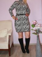 Ocelot mintás,derékban kötős,likrás kötött tunika/ruha !  L/XL