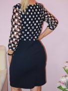 Pöttyös,csipkés,elegáns ruha! L,XL,2XL,3XL