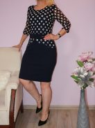 Pöttyös,csipkés,elegáns ruha! L,XL,2XL,3XL