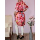 Mintás,öves,roll-up ujjú,hátulja hosszabb ingtunika!  L-XL