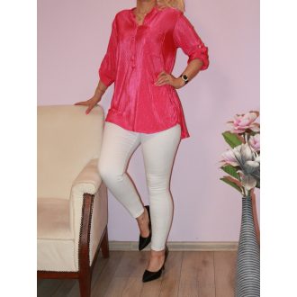 Pliszírozott, zsebes ,hátulja hosszabb ing! pink XL-XXL